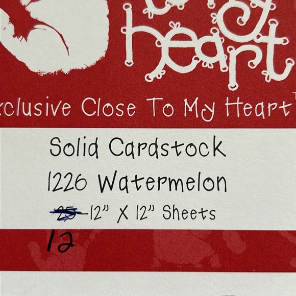 CTMH cardstock Watermelon - Picture 3 of 4